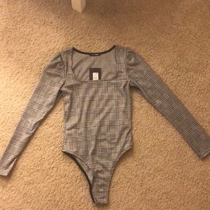 ✔️Check pattern bodysuit(with tag)